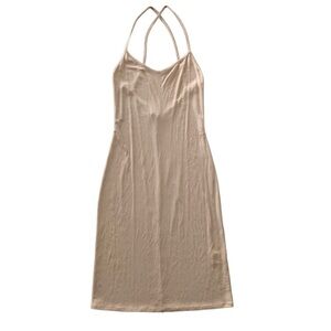 Vintage Valentino | Les Tricots Miss Deanna Nude Slip Dress Gold Speck 44